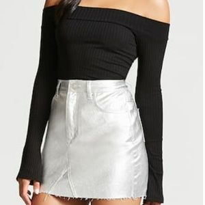 Forever 21 metallic mini skirt